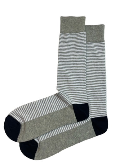 Grey Striped Cotton Dress Socks By Paul Malone Paul Malone Socks - Paul Malone.com