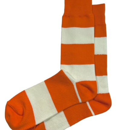 Orange and White Striped Cotton Dress Socks By Paul Malone Paul Malone Socks - Paul Malone.com