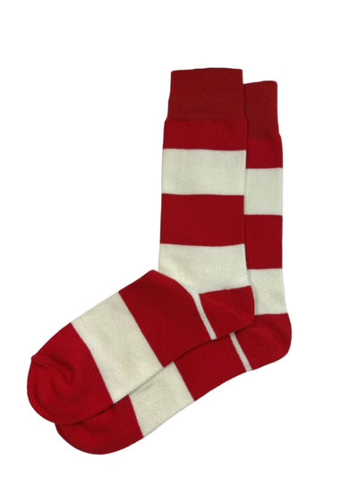 Red and White Striped Cotton Dress Socks By Paul Malone Paul Malone Socks - Paul Malone.com