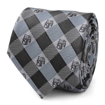 Star Wars Boba Fett Blue and Gray Plaid Tie Star Wars Ties - Paul Malone.com