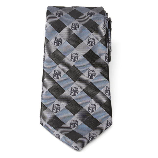 Star Wars Boba Fett Blue and Gray Plaid Tie Cufflinks.com Tie - Paul Malone.com