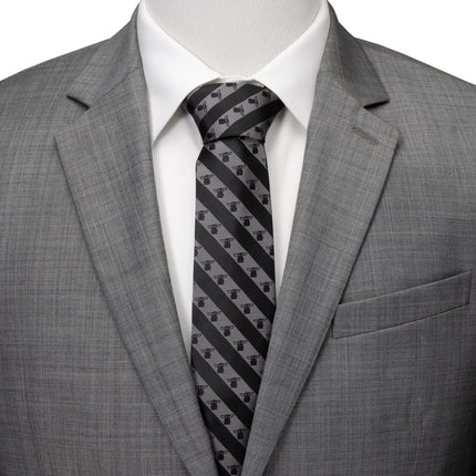 Star Wars Grogu Black and Gray Striped Tie Star Wars Ties - Paul Malone.com