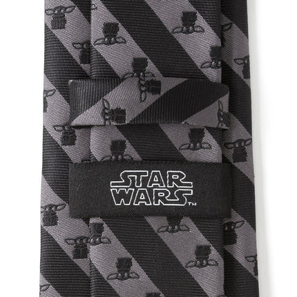 Star Wars Grogu Black and Gray Striped Tie Star Wars Ties - Paul Malone.com