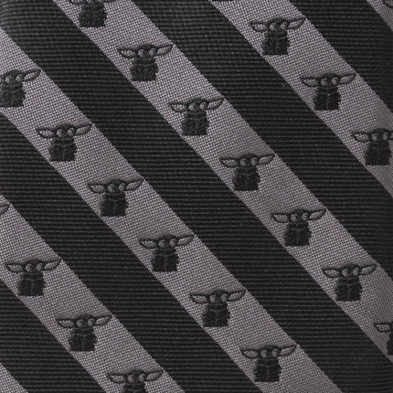 Star Wars Grogu Black and Gray Striped Tie Star Wars Ties - Paul Malone.com