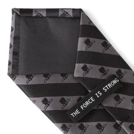 Star Wars Grogu Black and Gray Striped Tie Star Wars Ties - Paul Malone.com