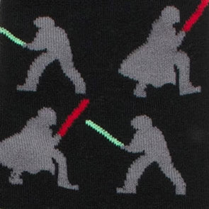 Star Wars Darth Vader and Luke Skywalker LIGHTSABER Battle Black Dress Socks and Darth Vader Lapel Pin Gift Set Star Wars Socks - Paul Malone.com
