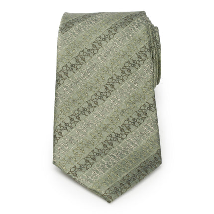 Star Wars Grogu Outline Striped Sage Green Tie Star Wars Ties - Paul Malone.com