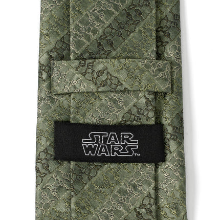 Star Wars Grogu Outline Striped Sage Green Tie Star Wars Ties - Paul Malone.com