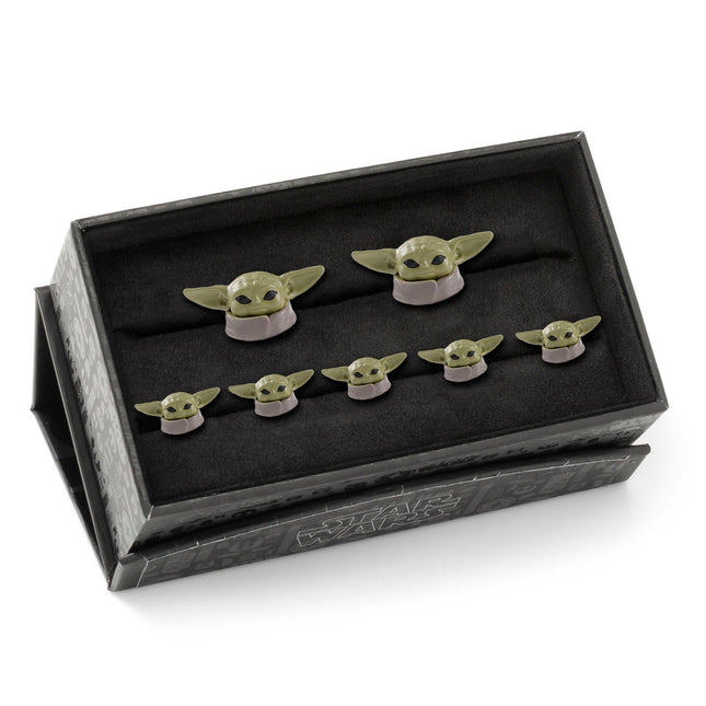 Star Wars Grogu 3D Cufflinks and 5-Stud Set Star Wars Stud Set - Paul Malone.com