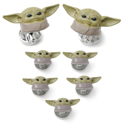 Star Wars Grogu 3D Cufflinks and 5-Stud Set Star Wars Stud Set - Paul Malone.com