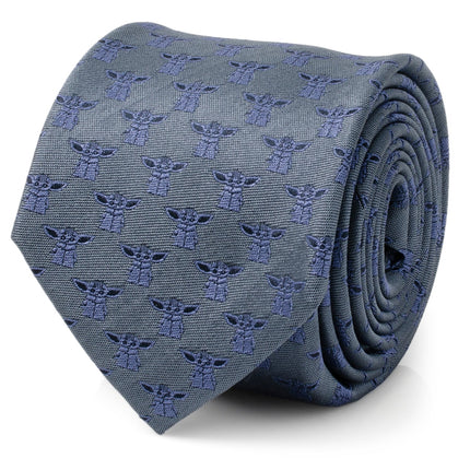 Star Wars Grogu Blue Tonal Tie Star Wars Ties - Paul Malone.com