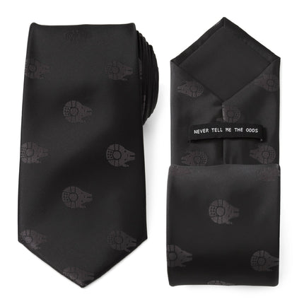 Star Wars Millennium Falcon Black Tie, X-Wing and Tie Fighter Battle Dress Socks, and Hyperspace Glow-in-the-Dark Tie Bar Gift Set Star Wars Socks - Paul Malone.com