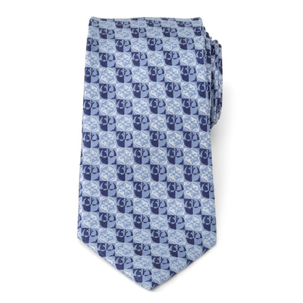 Star Wars Imperial and Rebel Starbird Crest Checkered Blue Tie Star Wars Ties - Paul Malone.com
