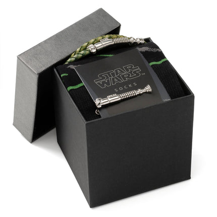 Star Wars Luke Skywalker LIGHTSABER Bracelet, Tie Clip, and Dress Socks Gift Set Star Wars Socks - Paul Malone.com