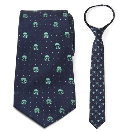 Star Wars Mandalorian and Grogu Zipper Tie Father and Son Gift Set Star Wars Ties - Paul Malone.com
