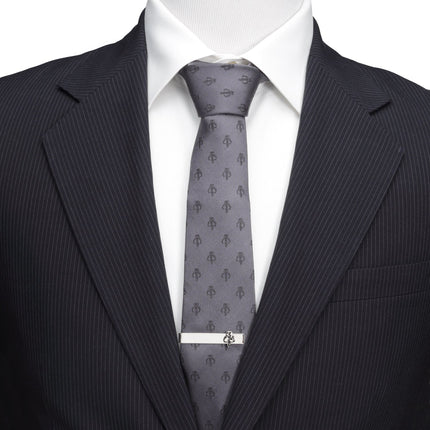 Star Wars Mandalorian Mythosaur Gray Silk Tie Star Wars Ties - Paul Malone.com