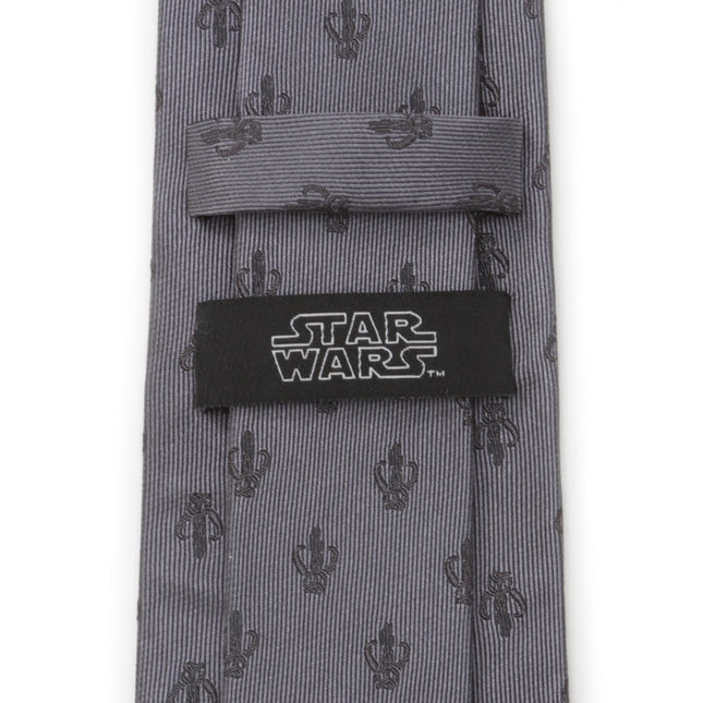 Star Wars Mandalorian Mythosaur Gray Silk Tie Star Wars Ties - Paul Malone.com