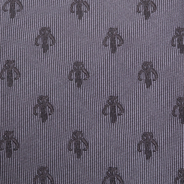 Star Wars Mandalorian Mythosaur Gray Silk Tie Star Wars Ties - Paul Malone.com