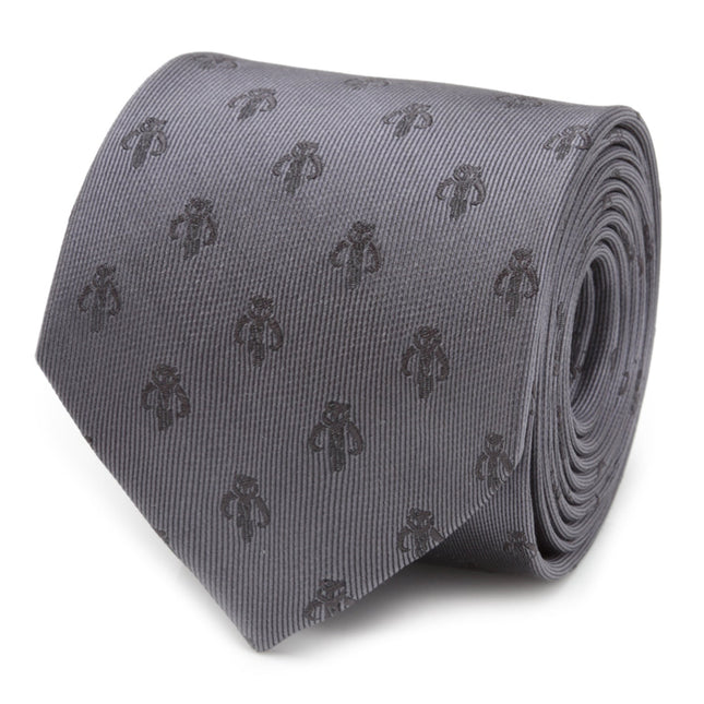 Star Wars Mandalorian Mythosaur Gray Silk Tie Star Wars Ties - Paul Malone.com
