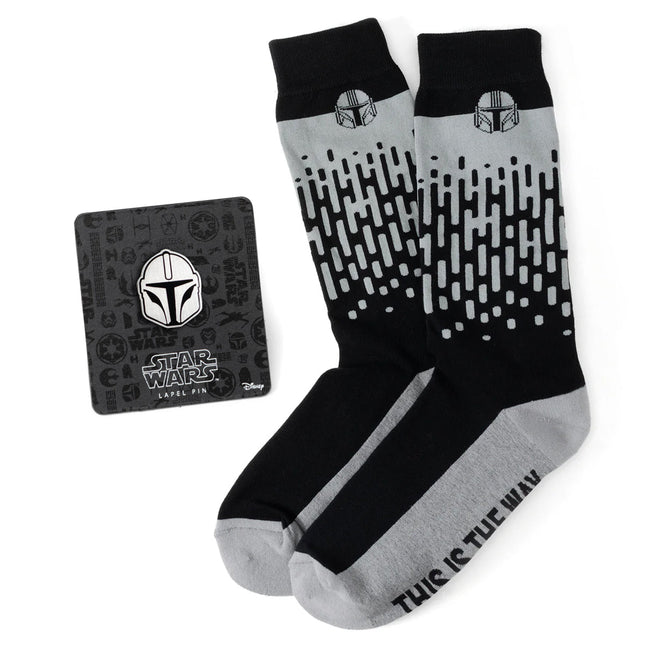 Star Wars Mandalorian "This Is The Way" Dress Socks and Lapel Pin Gift Set Star Wars Socks - Paul Malone.com