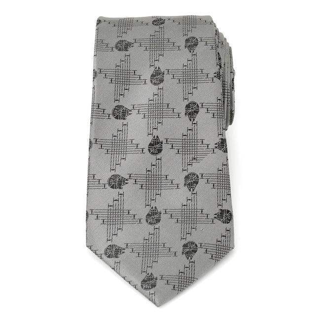 Star Wars Millennium Falcon Gray Tie Star Wars Ties - Paul Malone.com