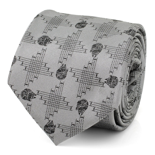 Star Wars Millennium Falcon Gray Tie Star Wars Ties - Paul Malone.com