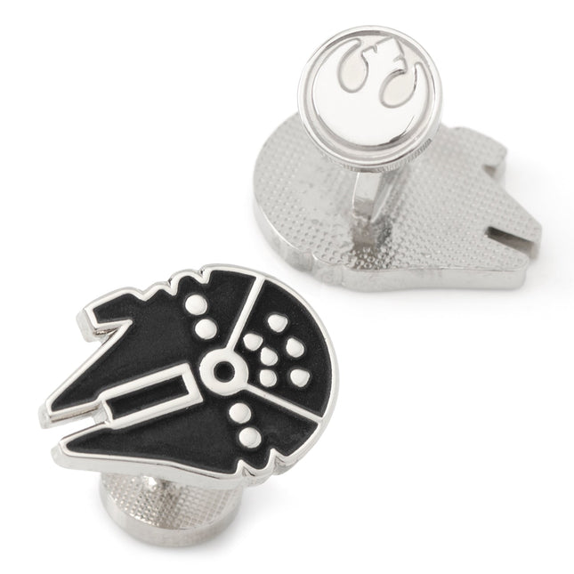 Star Wars Millennium Falcon Silver Inlaid Cufflinks Star Wars Cufflinks - Paul Malone.com