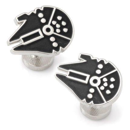 Star Wars Millennium Falcon Silver Inlaid Cufflinks Star Wars Cufflinks - Paul Malone.com