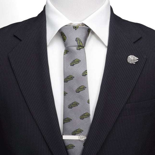 Star Wars Millennium Falcon and TIE Fighter Gray Tie Star Wars Ties - Paul Malone.com