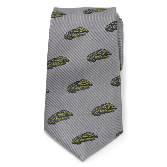 Star Wars Millennium Falcon and TIE Fighter Gray Tie Star Wars Ties - Paul Malone.com