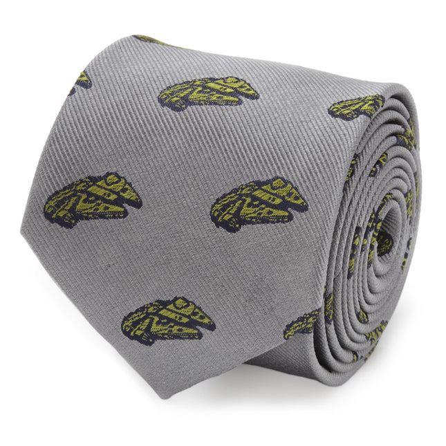 Star Wars Millennium Falcon and TIE Fighter Gray Tie Star Wars Ties - Paul Malone.com