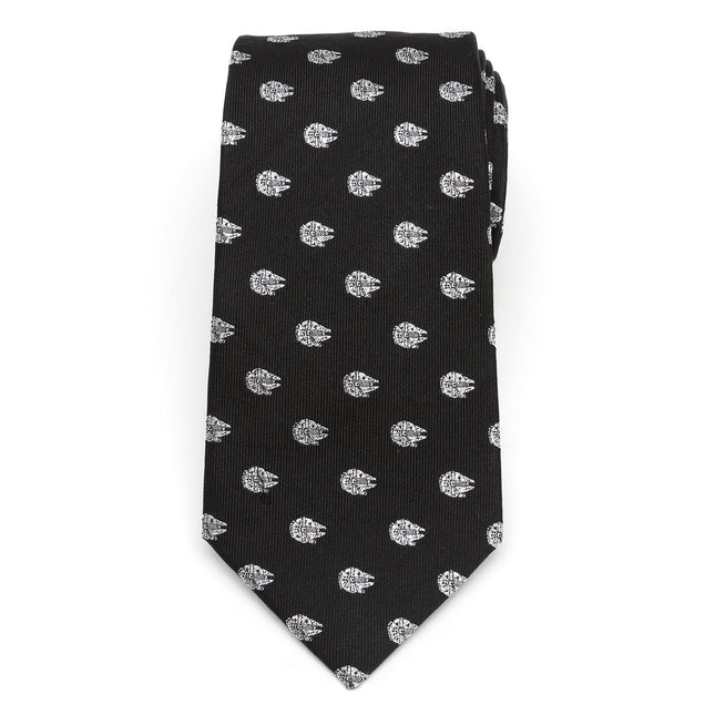 Star Wars Millennium Falcon Metallic Silver and Black Tie Star Wars Ties - Paul Malone.com