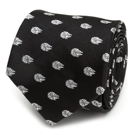 Star Wars Millennium Falcon Metallic Silver and Black Tie Star Wars Ties - Paul Malone.com