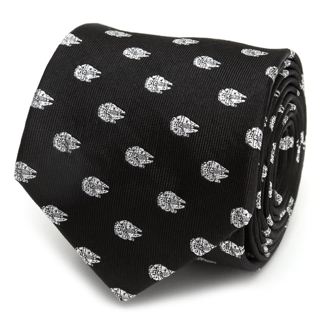 Star Wars Millennium Falcon Metallic Silver and Black Tie Star Wars Ties - Paul Malone.com