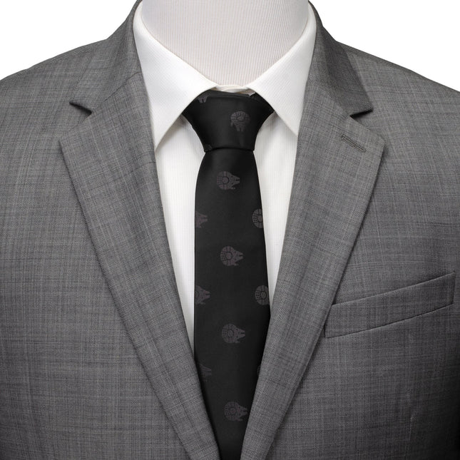 Star Wars Millennium Falcon Black Tonal Tie Star Wars Ties - Paul Malone.com
