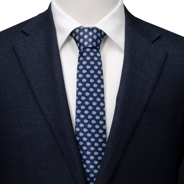 Star Wars Millennium Falcon Blue Tonal Tie Star Wars Ties - Paul Malone.com