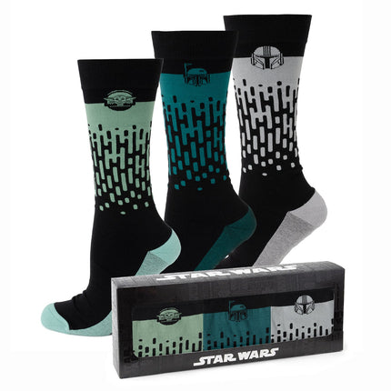 Star Wars Mandalorian 3-Pack Dress Sock and Lapel Pin Gift Set Star Wars Socks - Paul Malone.com