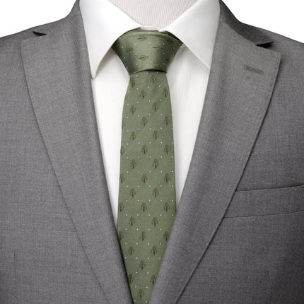 Star Wars Mandalorian Dotted Sage Green Tie Star Wars Ties - Paul Malone.com