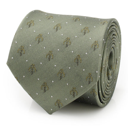 Star Wars Mandalorian Dotted Sage Green Tie Star Wars Ties - Paul Malone.com