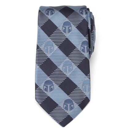 Star Wars Mandalorian Blue and Black Plaid Tie Star Wars Ties - Paul Malone.com