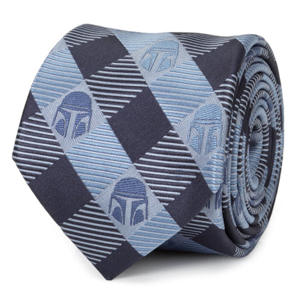 Star Wars Mandalorian Blue and Black Plaid Tie Star Wars Ties - Paul Malone.com