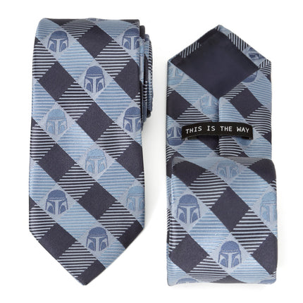 Star Wars Mandalorian Blue and Black Plaid Tie Star Wars Ties - Paul Malone.com