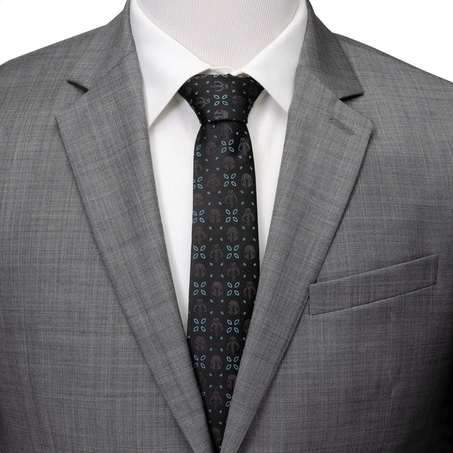 Star Wars Mandalorian Motif Black Tie Star Wars Ties - Paul Malone.com