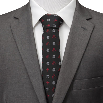 Star Wars Mandalorian and Mythosaur Red and Black Tie Star Wars Ties - Paul Malone.com