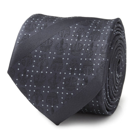 Star Wars Mandalorian Blue Dotted Striped Tie Star Wars Ties - Paul Malone.com