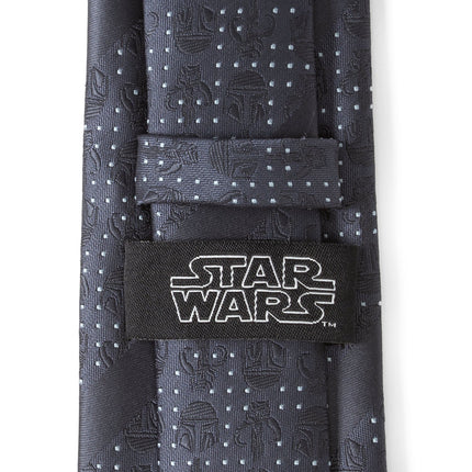 Star Wars Mandalorian Blue Dotted Striped Tie Star Wars Ties - Paul Malone.com