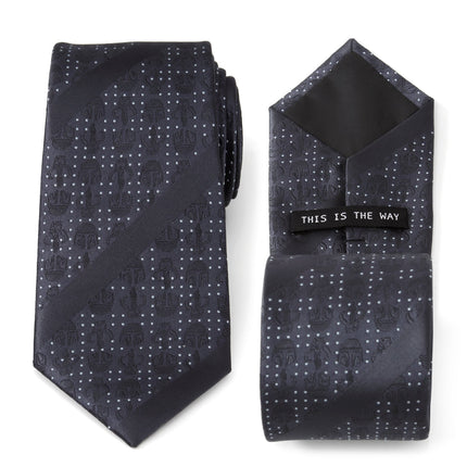 Star Wars Mandalorian Blue Dotted Striped Tie Star Wars Ties - Paul Malone.com