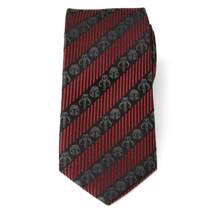 Star Wars Mandalorian Black and Red Striped Tie Star Wars Ties - Paul Malone.com