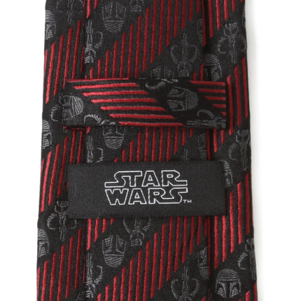 Star Wars Mandalorian Black and Red Striped Tie Star Wars Ties - Paul Malone.com