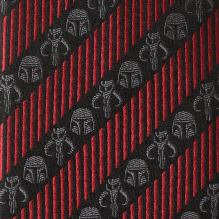 Star Wars Mandalorian Black and Red Striped Tie Star Wars Ties - Paul Malone.com